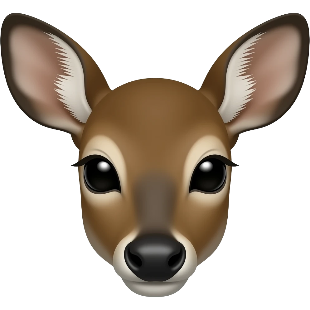 black coloured fawn head emoji