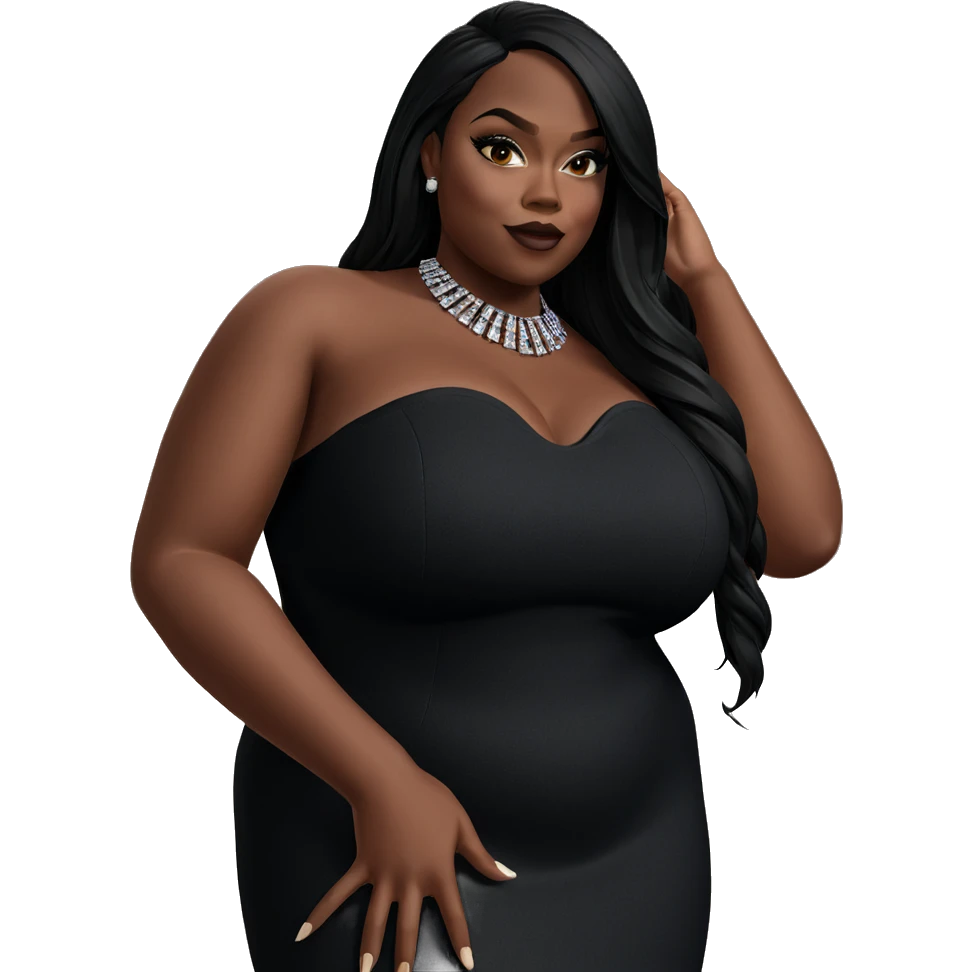 dark beauty in strapless dress emoji