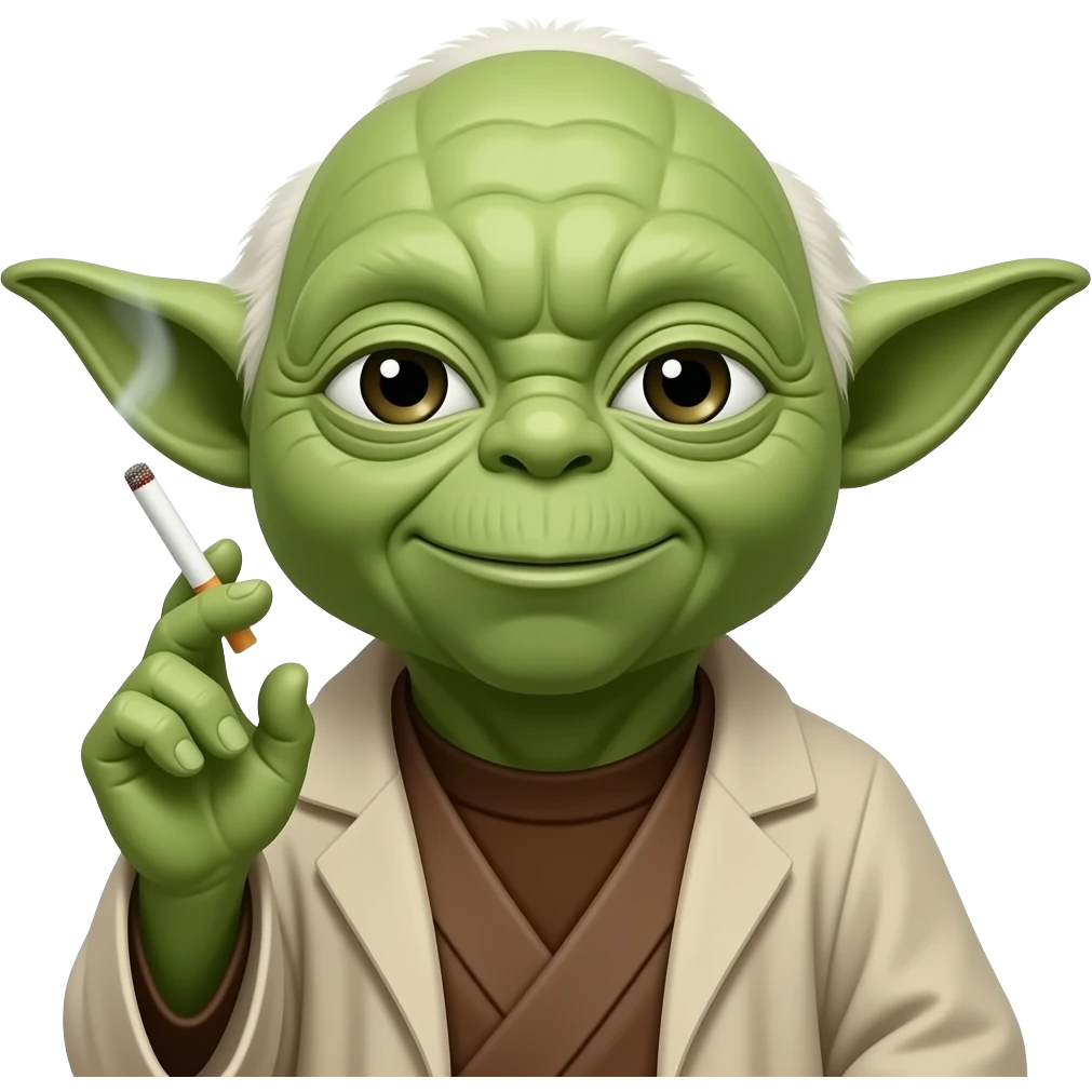 Yoda with cigarettes emoji