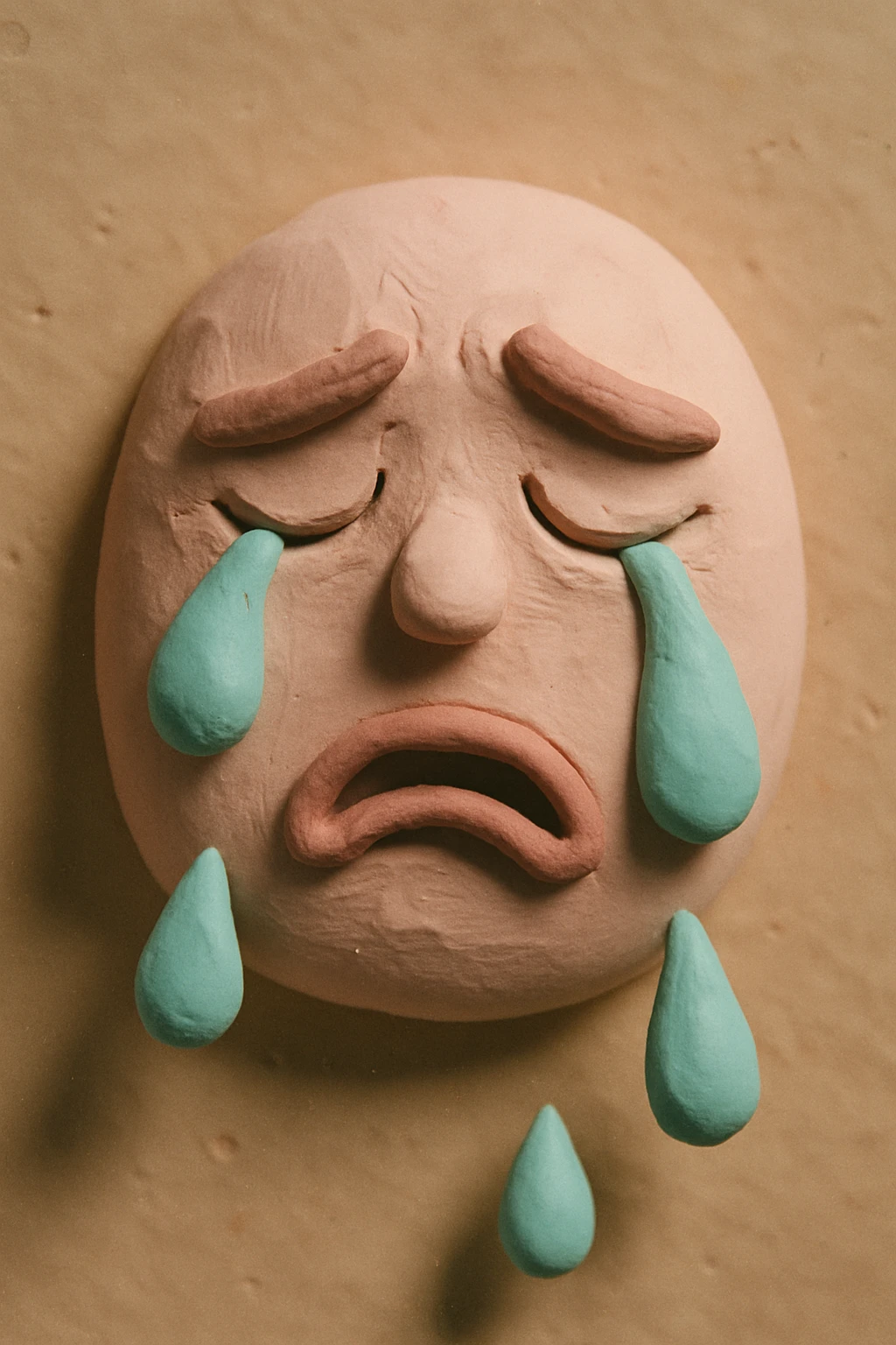 Tears in claymation style, matte texture with soft pastel colors. emoji