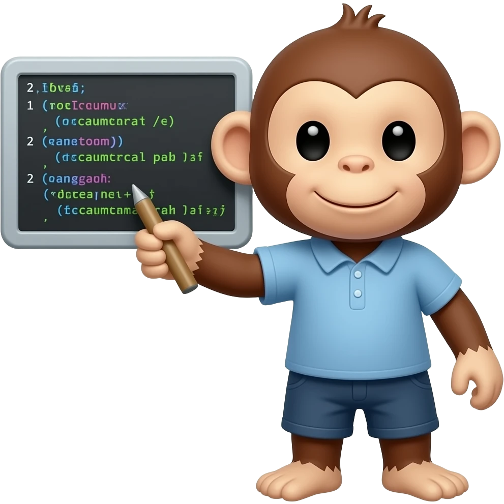 monkey learning to code emoji