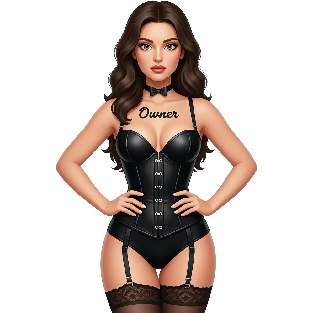 make a naughty sexual and seductive that just says the word "Owner" emoji