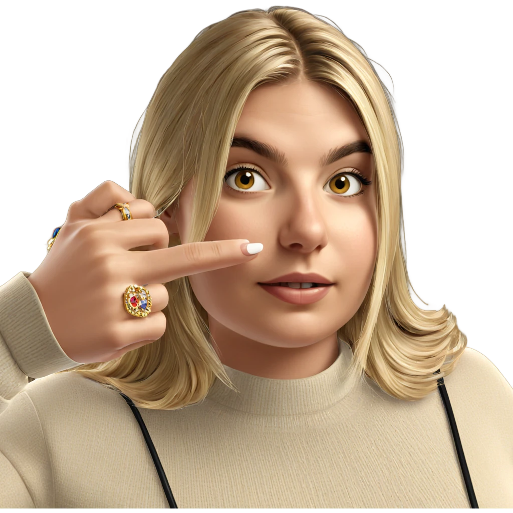 blonde girl with jewelry emoji