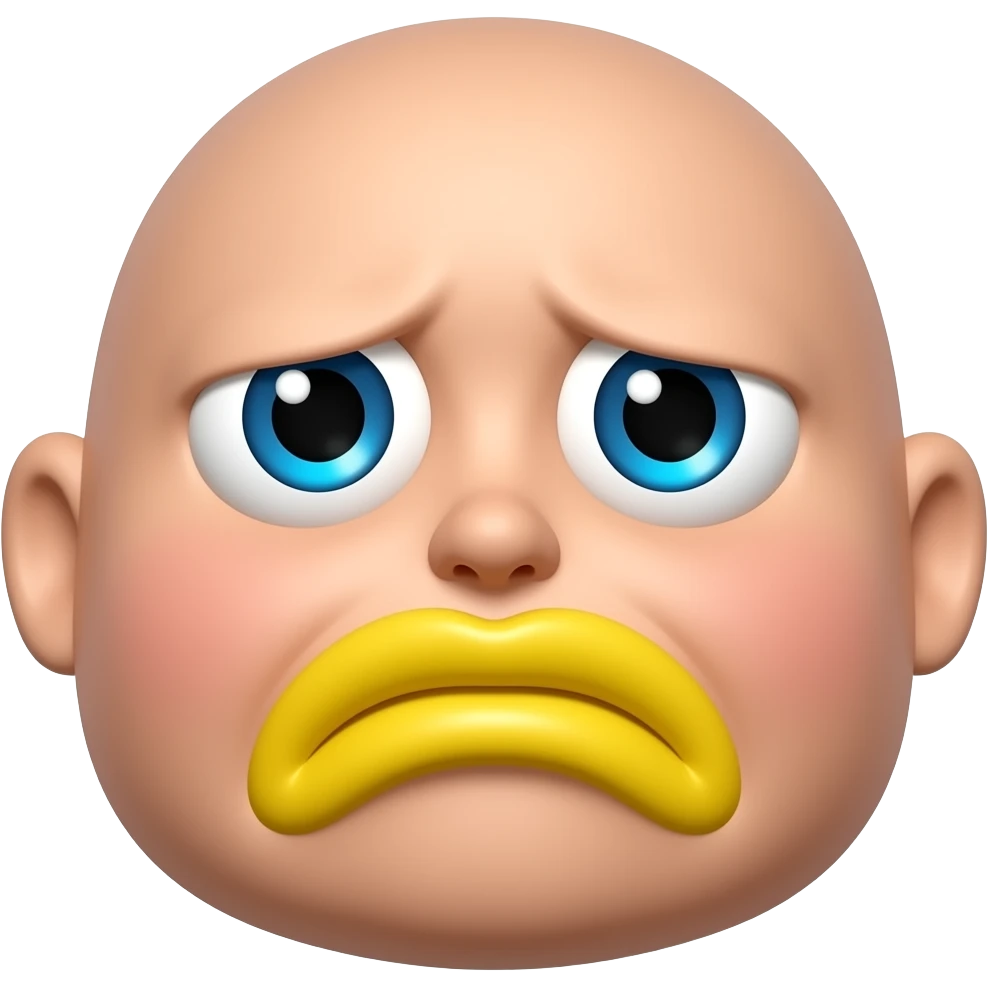 face fat yellow mouth eyes emotion sad expresson emoji