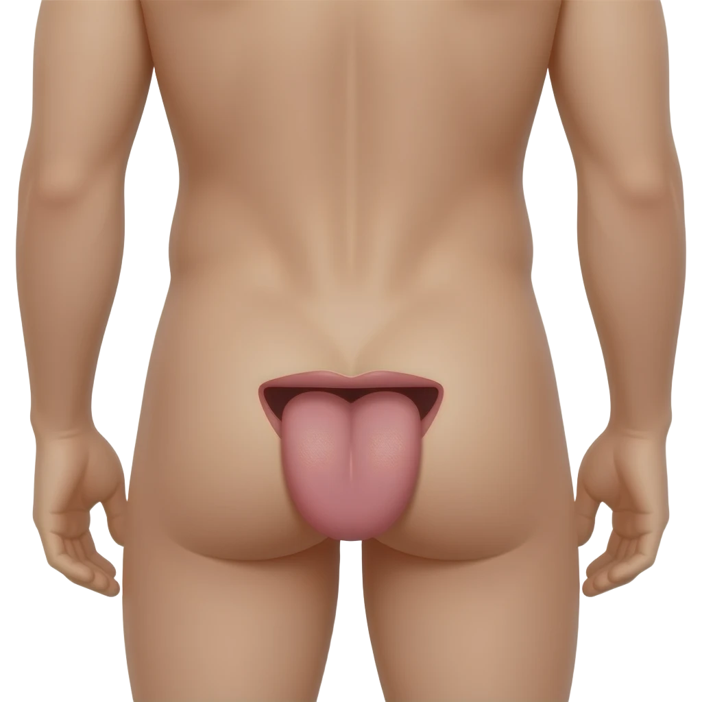 naked mans butt with a tongue in it emoji
