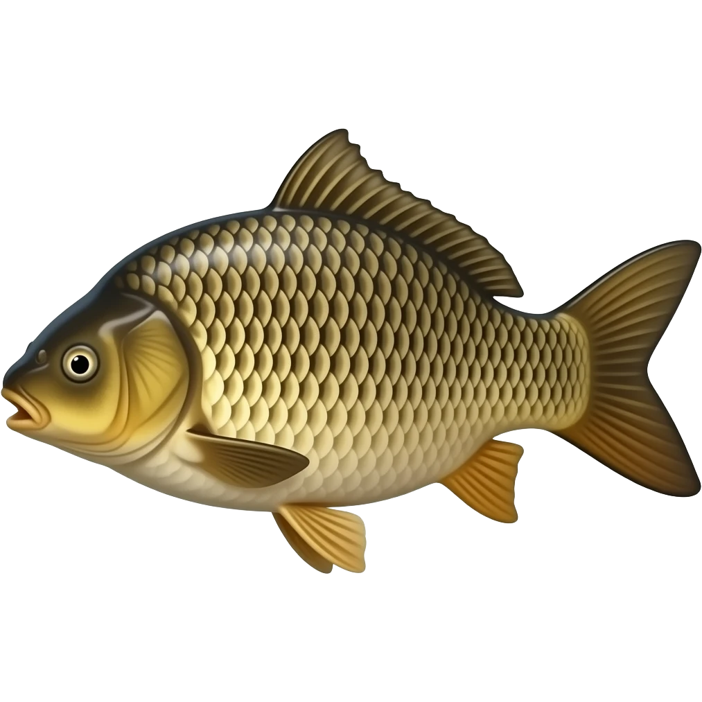 a carp fish with a closed mouth emoji