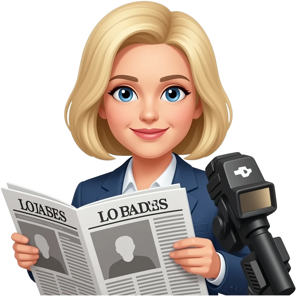 quiero una chica blanca rubia​  que sea periodista de periódico emoji