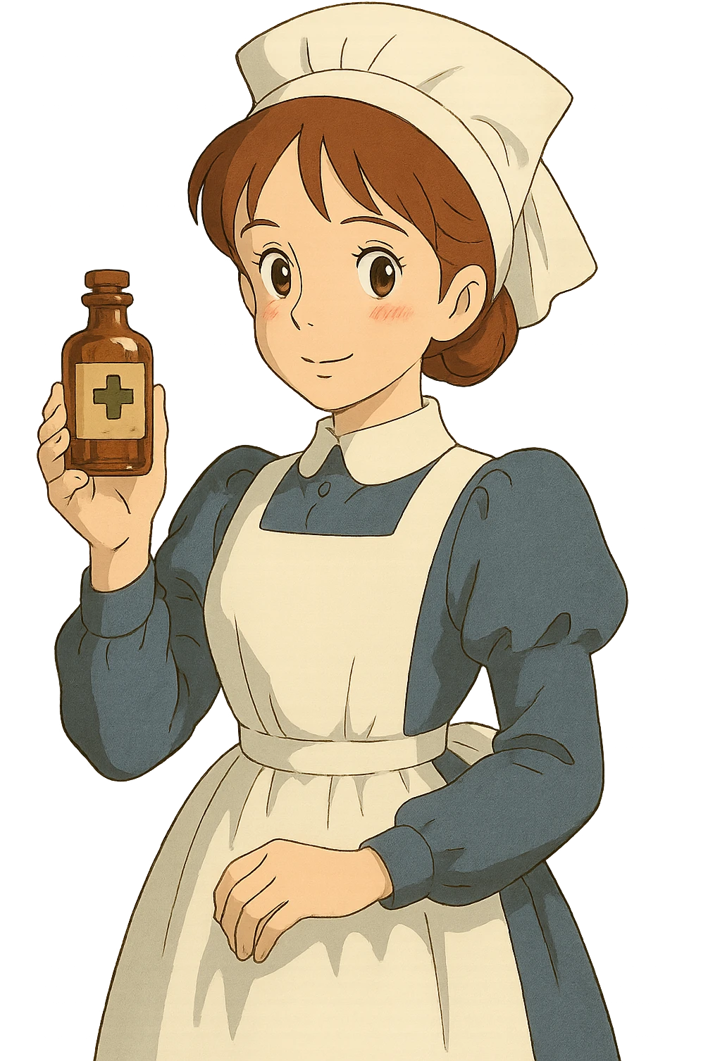 victorian nurse holding a medicine bottle emoji
