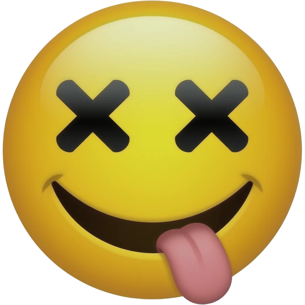 SMILEY WITH X FOR EYES AND TONGUE OUT emoji