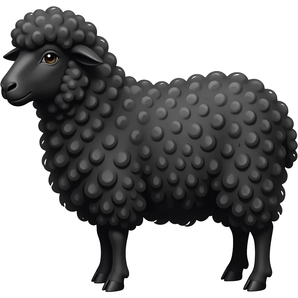Sheep with black wool emoji emoji