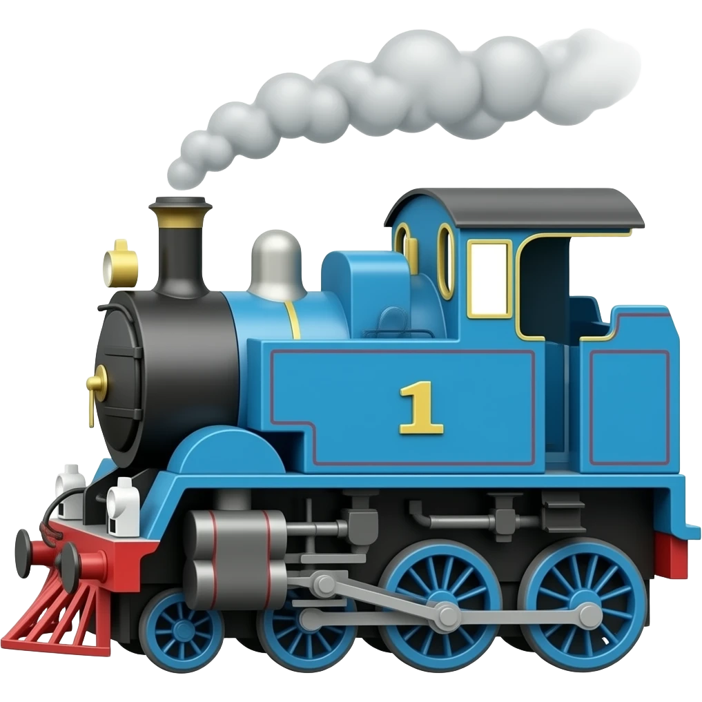 Little blue steam engine book emoji