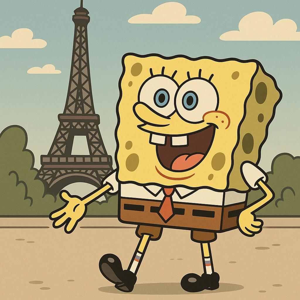 spongebob in paris emoji