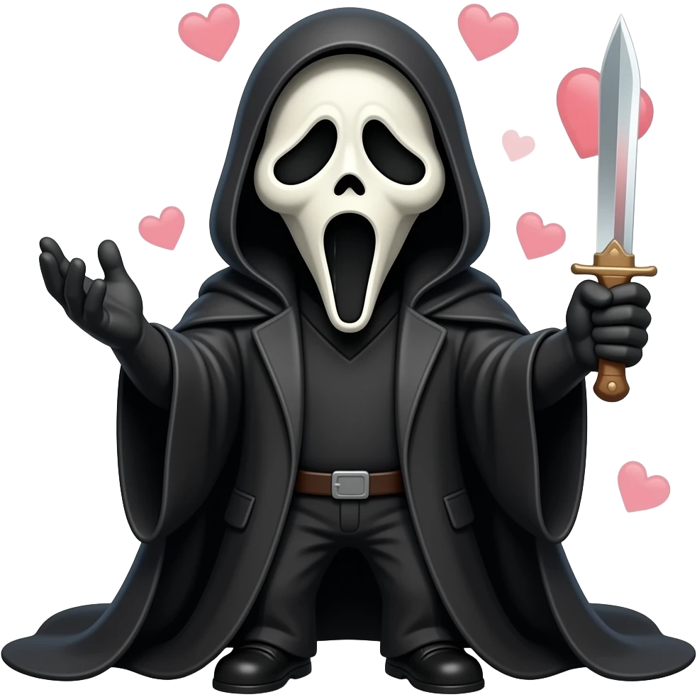 Ghostface sending kisses emoji