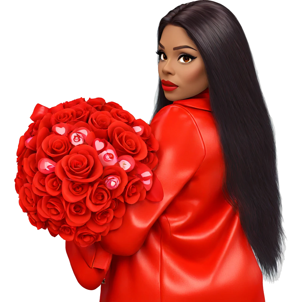 valentine beauty with roses emoji
