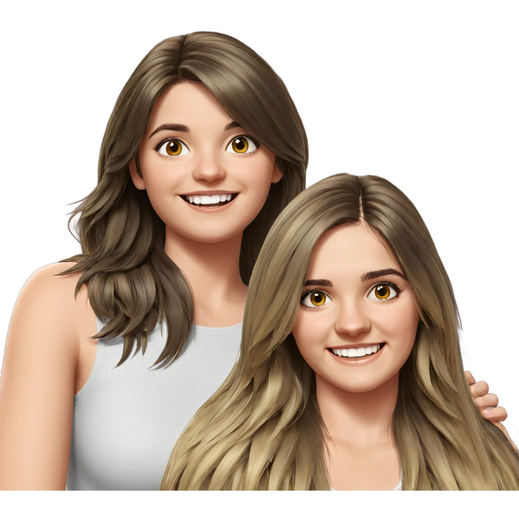 girls with long hair smiling emoji