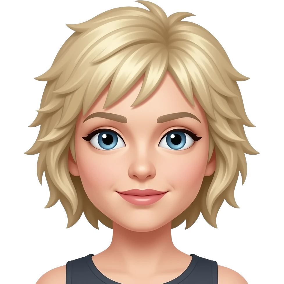 short spicky blonde hair woman emoji
