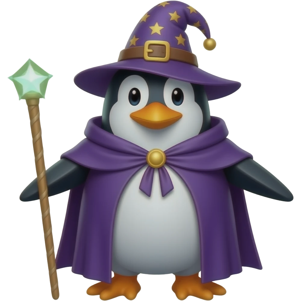 Penguin Wizard emoji
