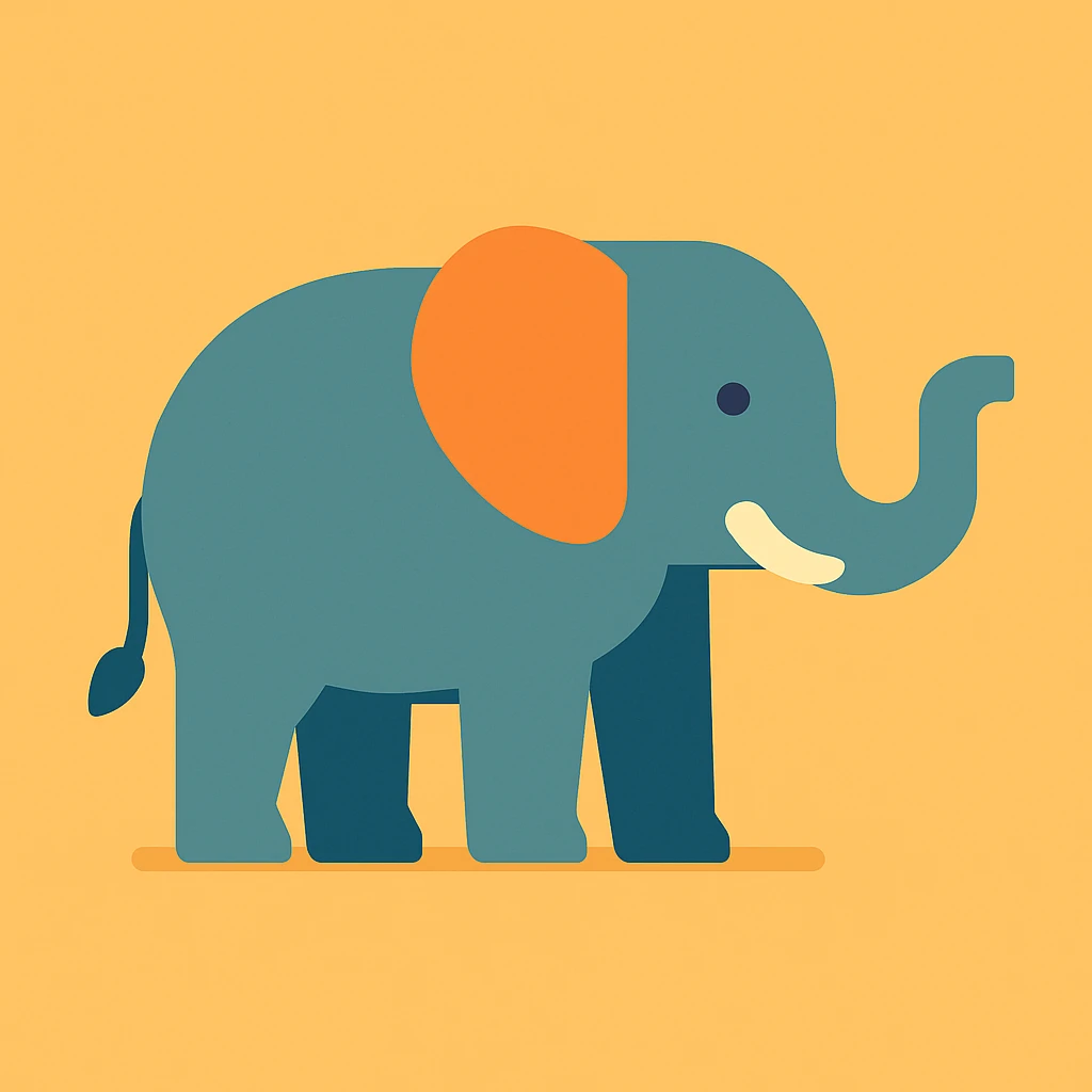 flat design style elephant emoji