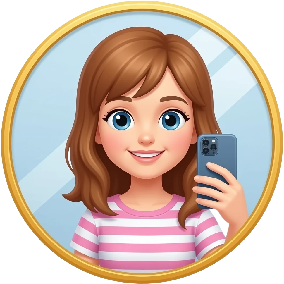 Mirror selfie  emoji girl yellow emoji