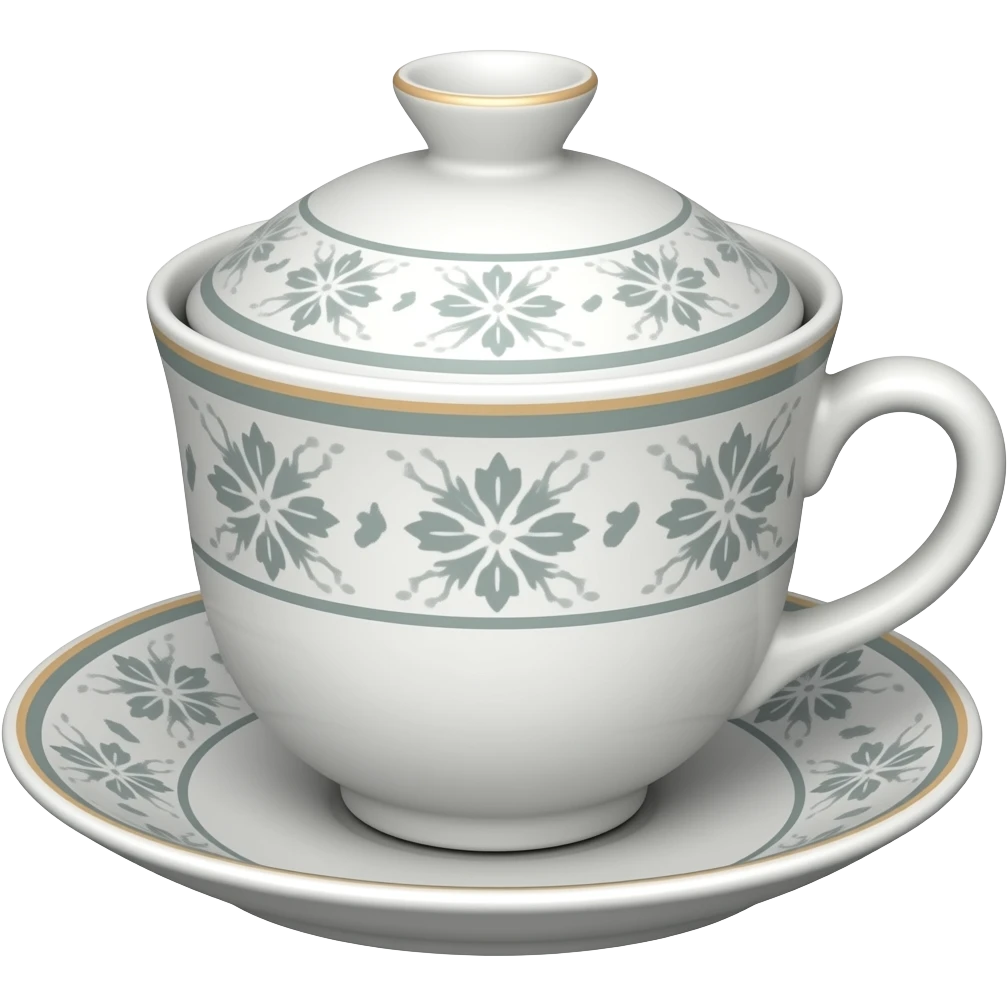 gaiwan with matching western style teacup emoji