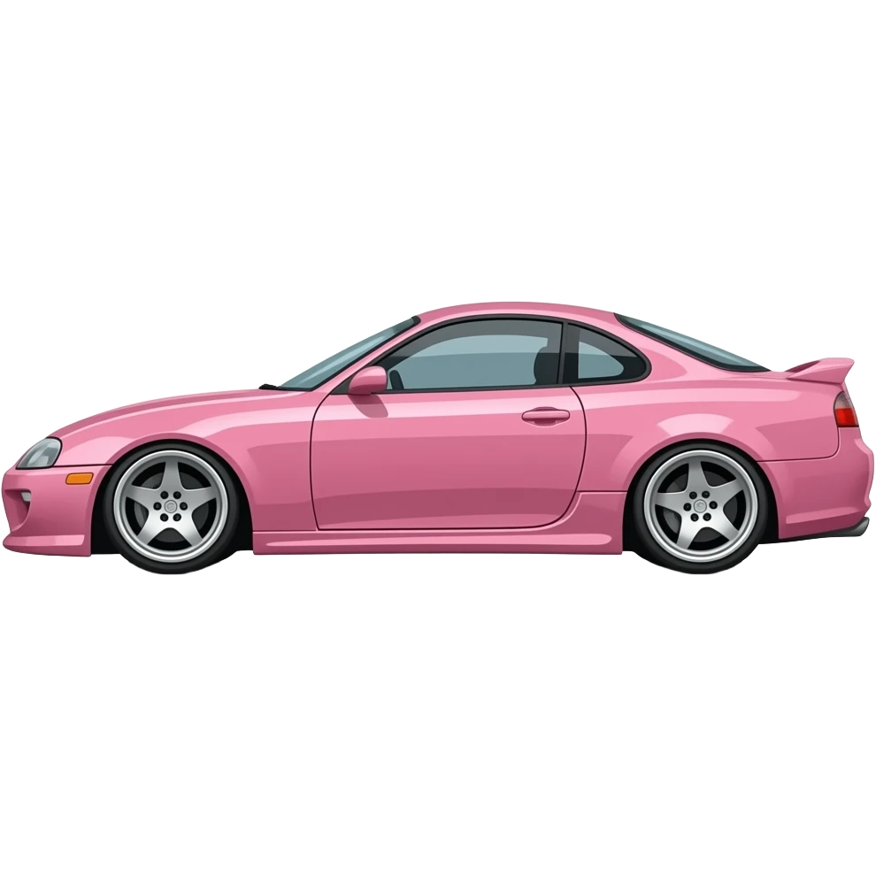 pink toyota soarer lowered facing sideways full car emoji