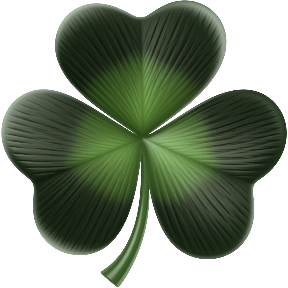 Trébol 5 hojas negro emoji