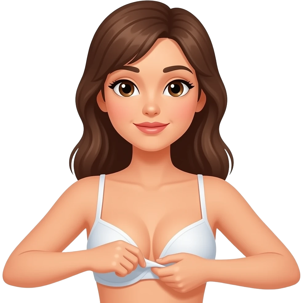 Woman slowly taking off her bra emoji