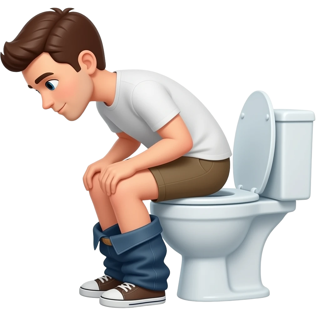 Someone pooping on the toilet pants down emoji
