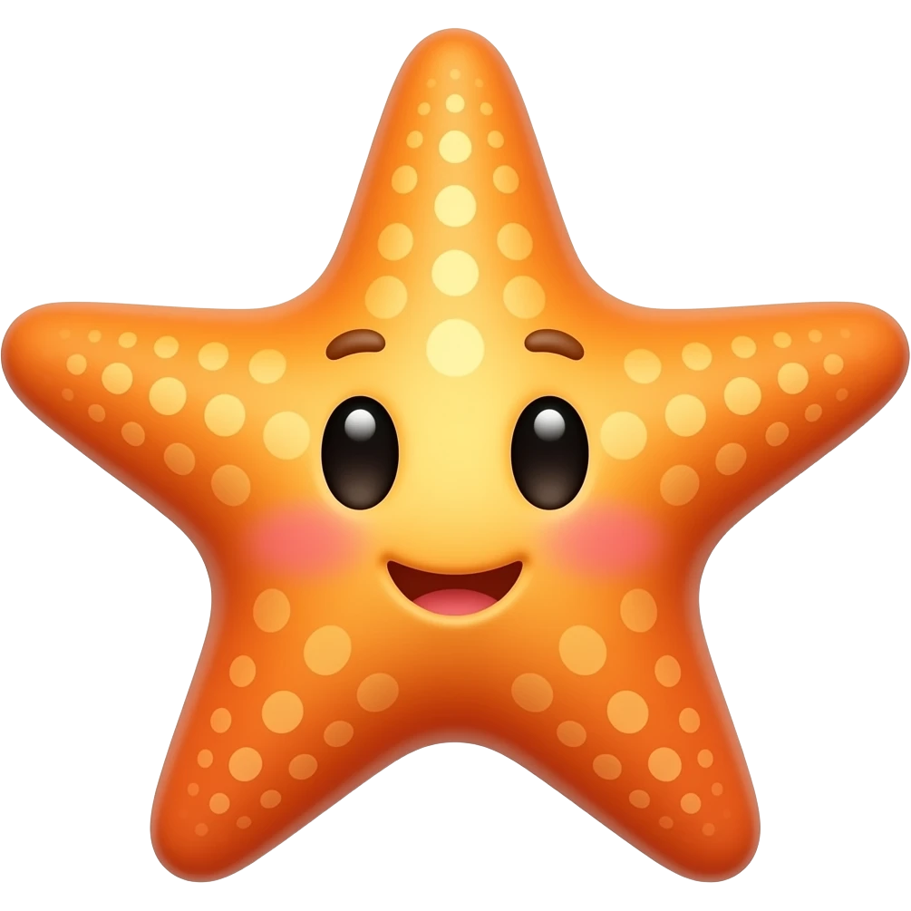 orange star fish with face ' emoji