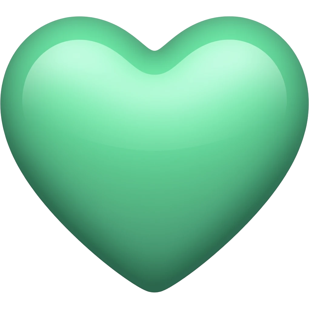 Mint green heart emoji