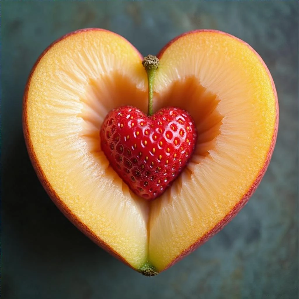 heart-shaped fruit emoji