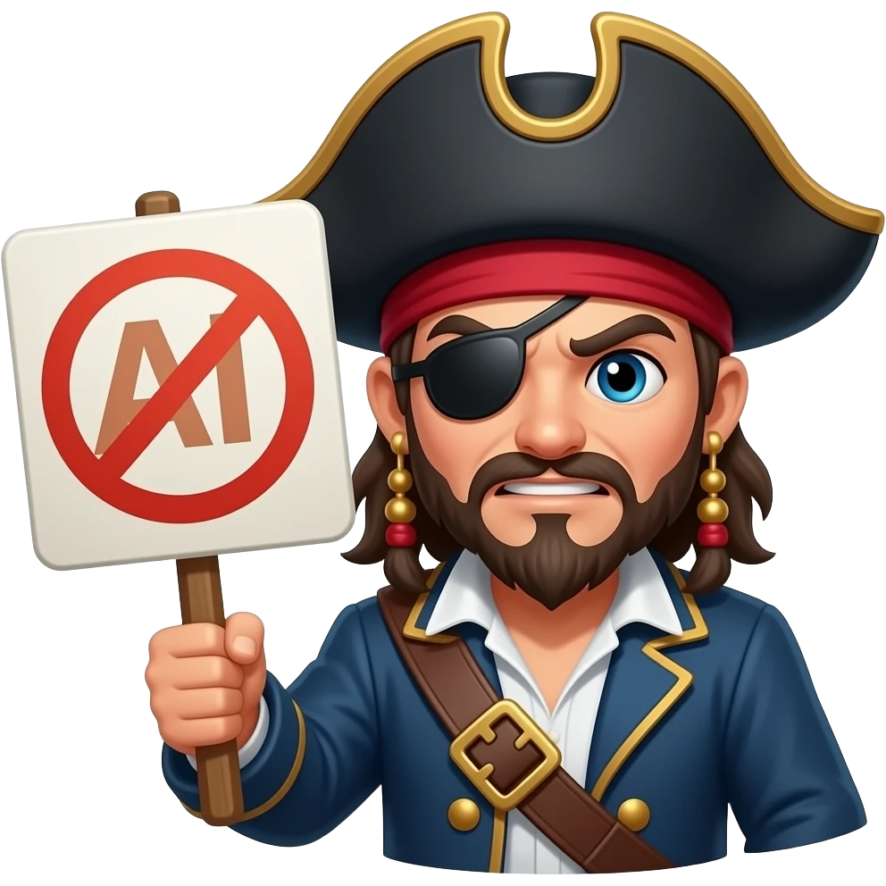 anti AI emoji pirate emoji