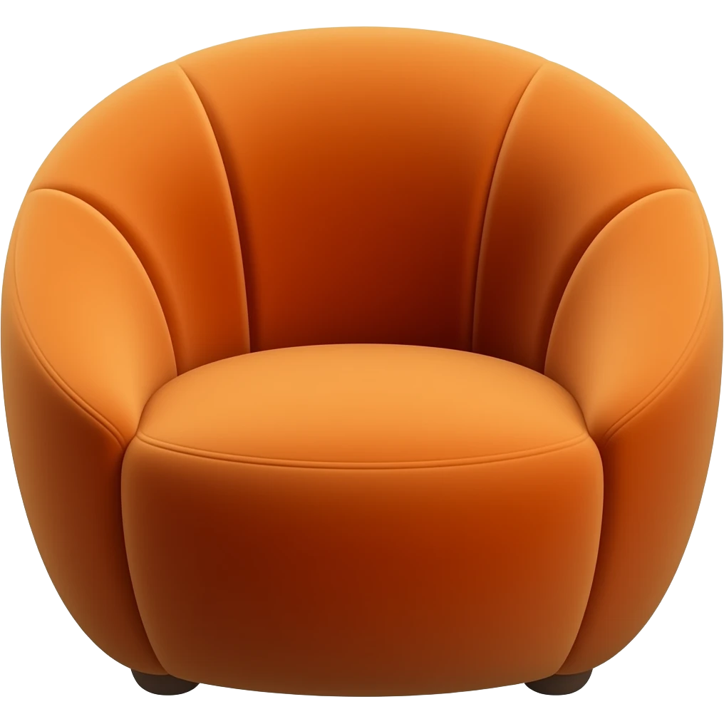 orange velvet round armchair emoji