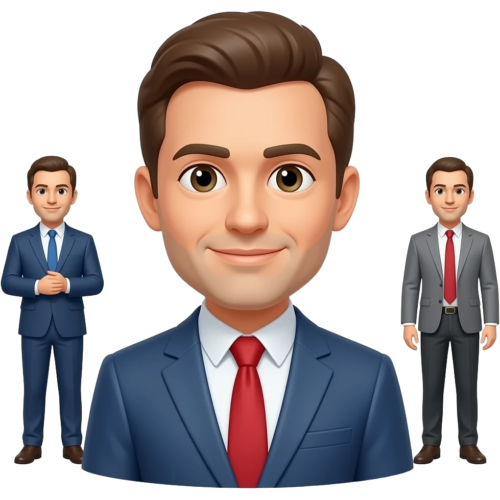 emoji de lider con sus colaboradores en muñequitos emoji