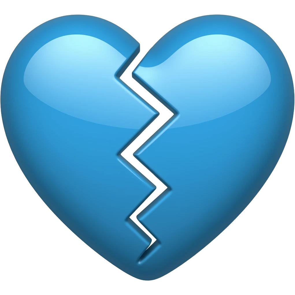 Blue heart broken emoji emoji
