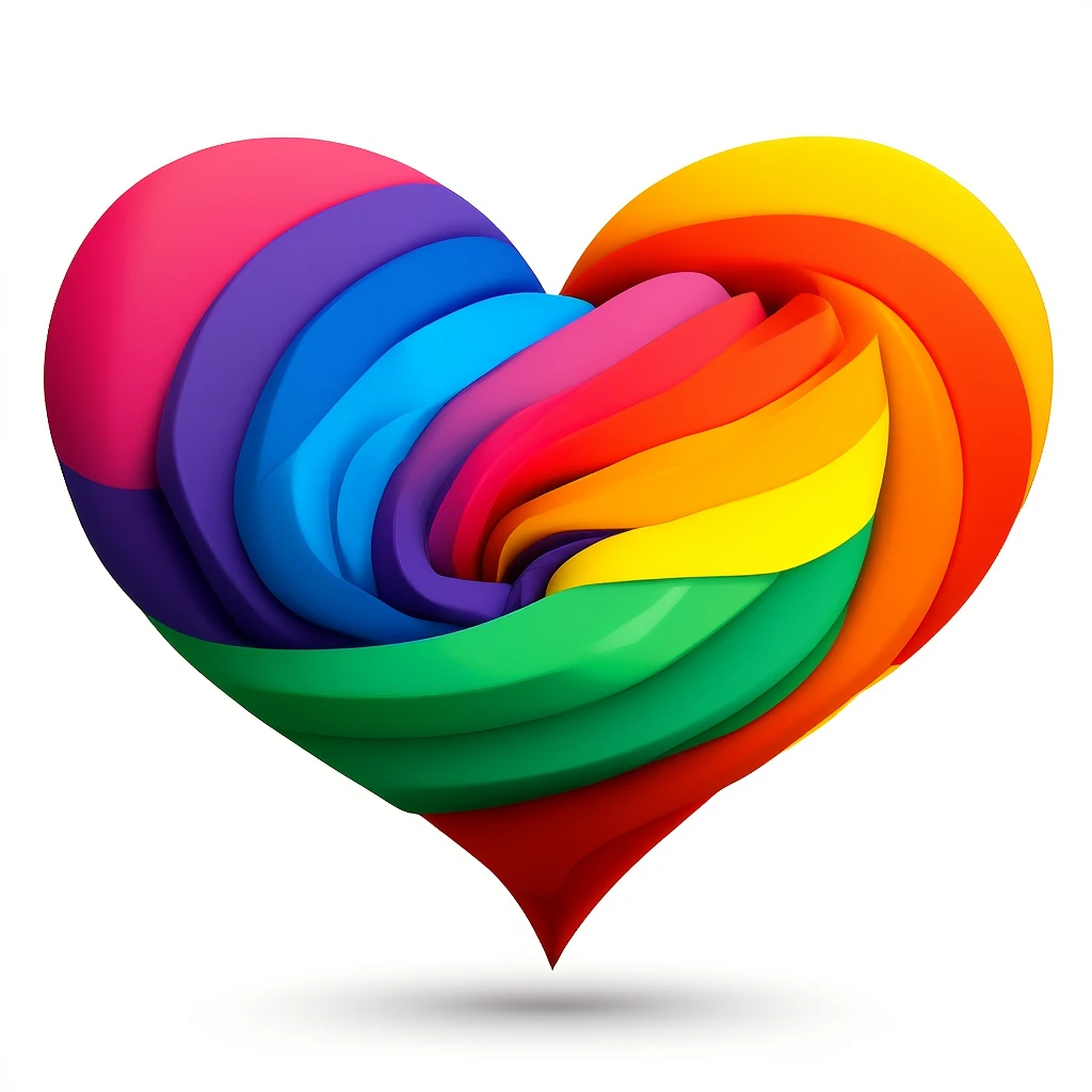 heart with a rainbow swirl emoji