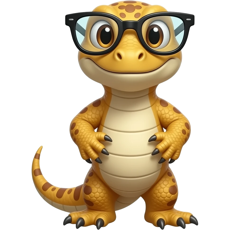 komodo dragon with glasses emoji