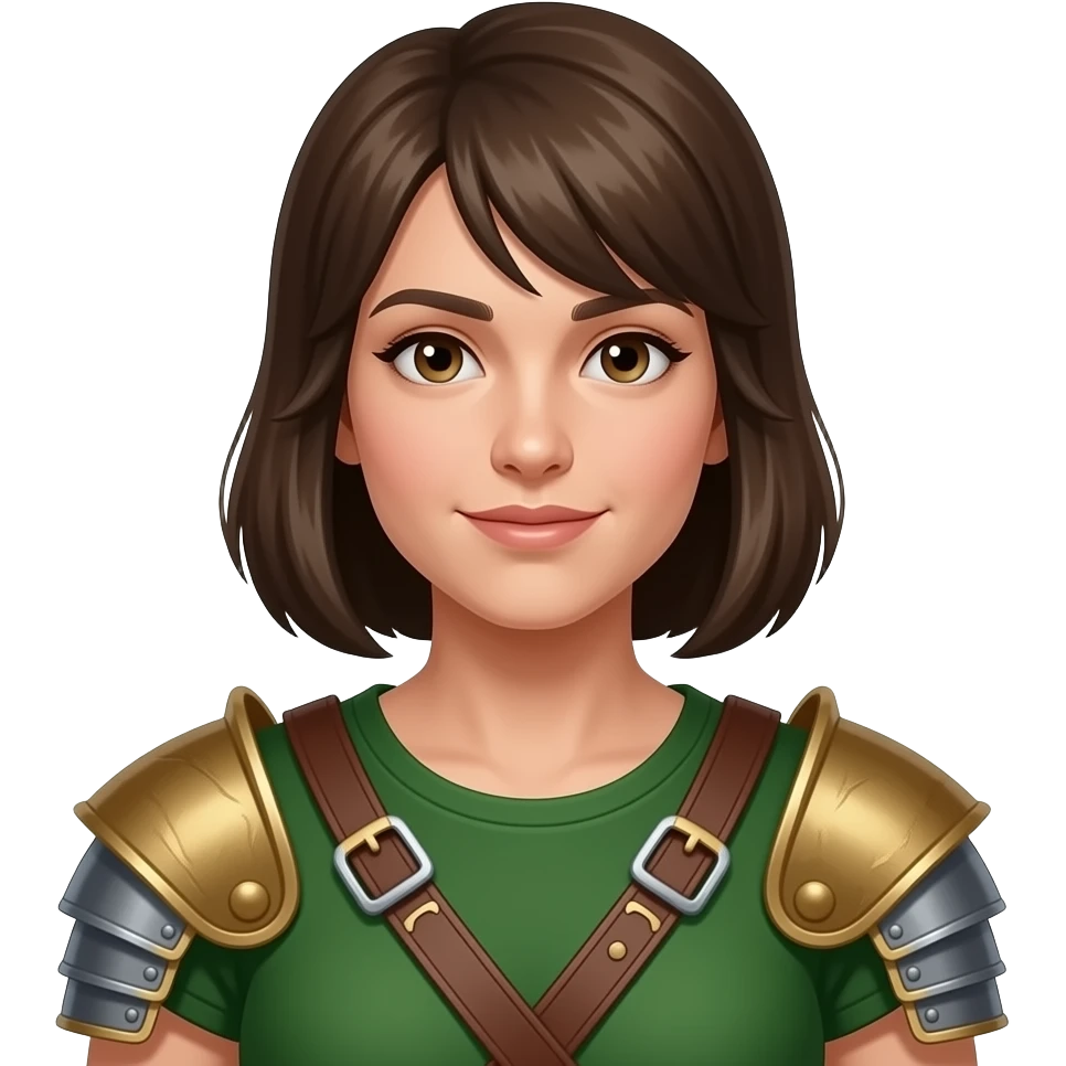 Spartan girl with green clothes emoji