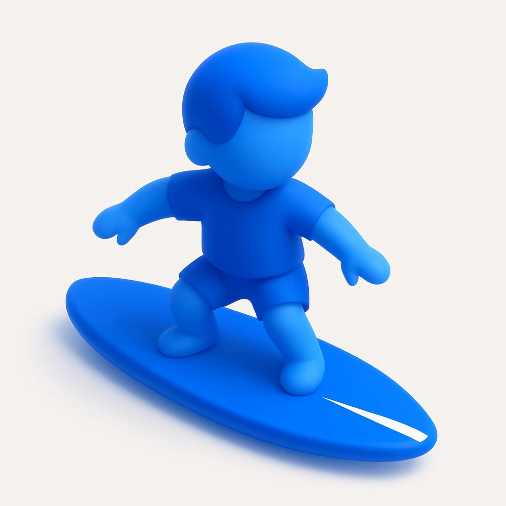 Surf avce un petit enfants  emoji