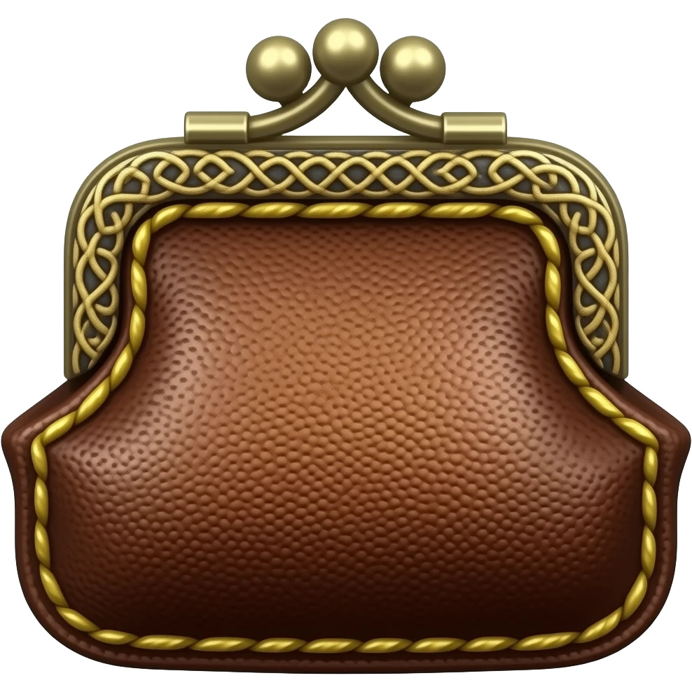 brown coin pouch in a medeival style emoji