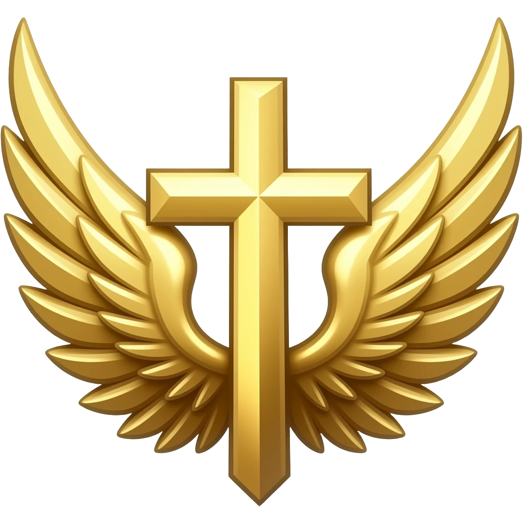 saint emblem with wings emoji