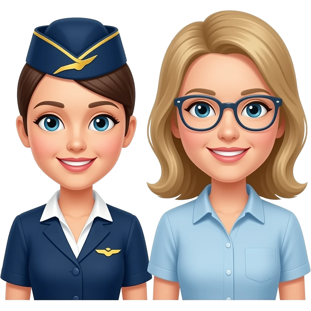 air hostess and passanger emoji