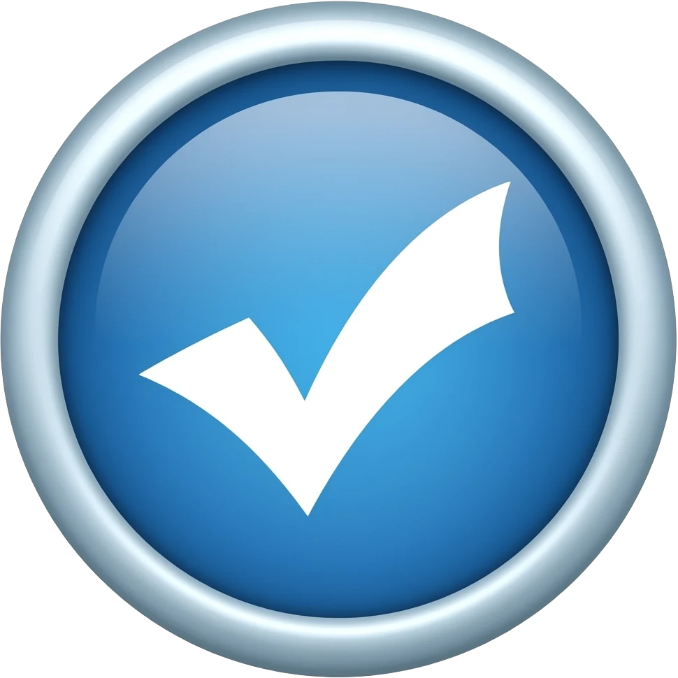 Create a white tick inside of a blue circle 🔵 emoji