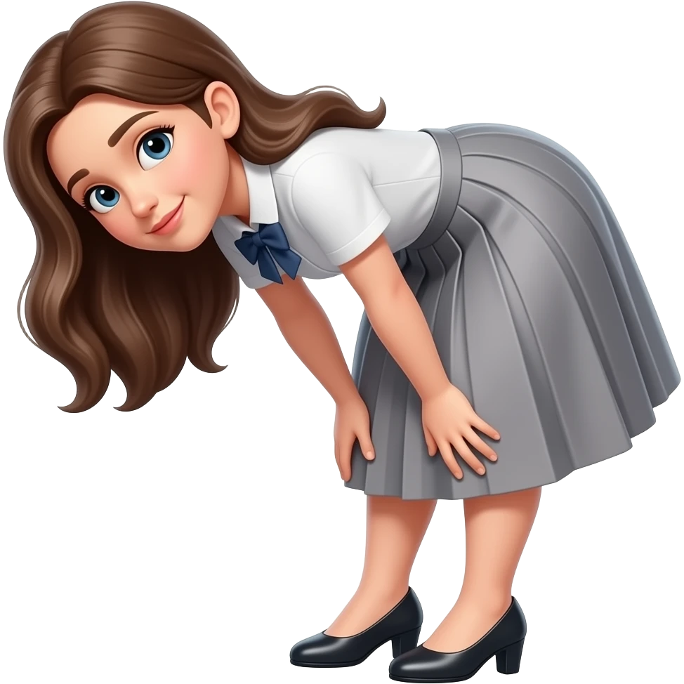 woman bent over with skirt emoji