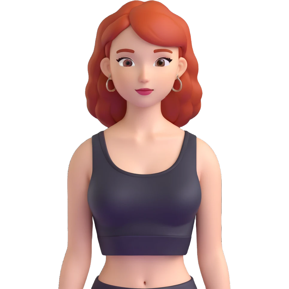red-haired girl in a crop top emoji