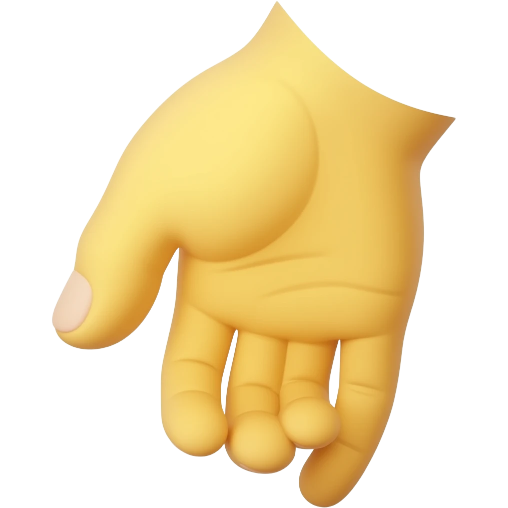 limp wrist gay hand emoji basic yellow color like 🫳🏼 but hanging down at wrist side view emoji