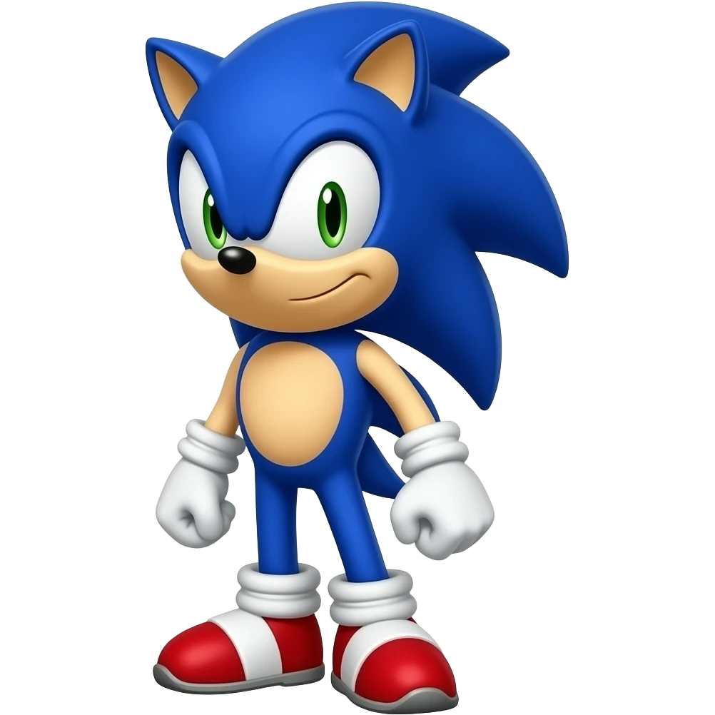 Blue hedgehog with red shoes and white gloves emoji