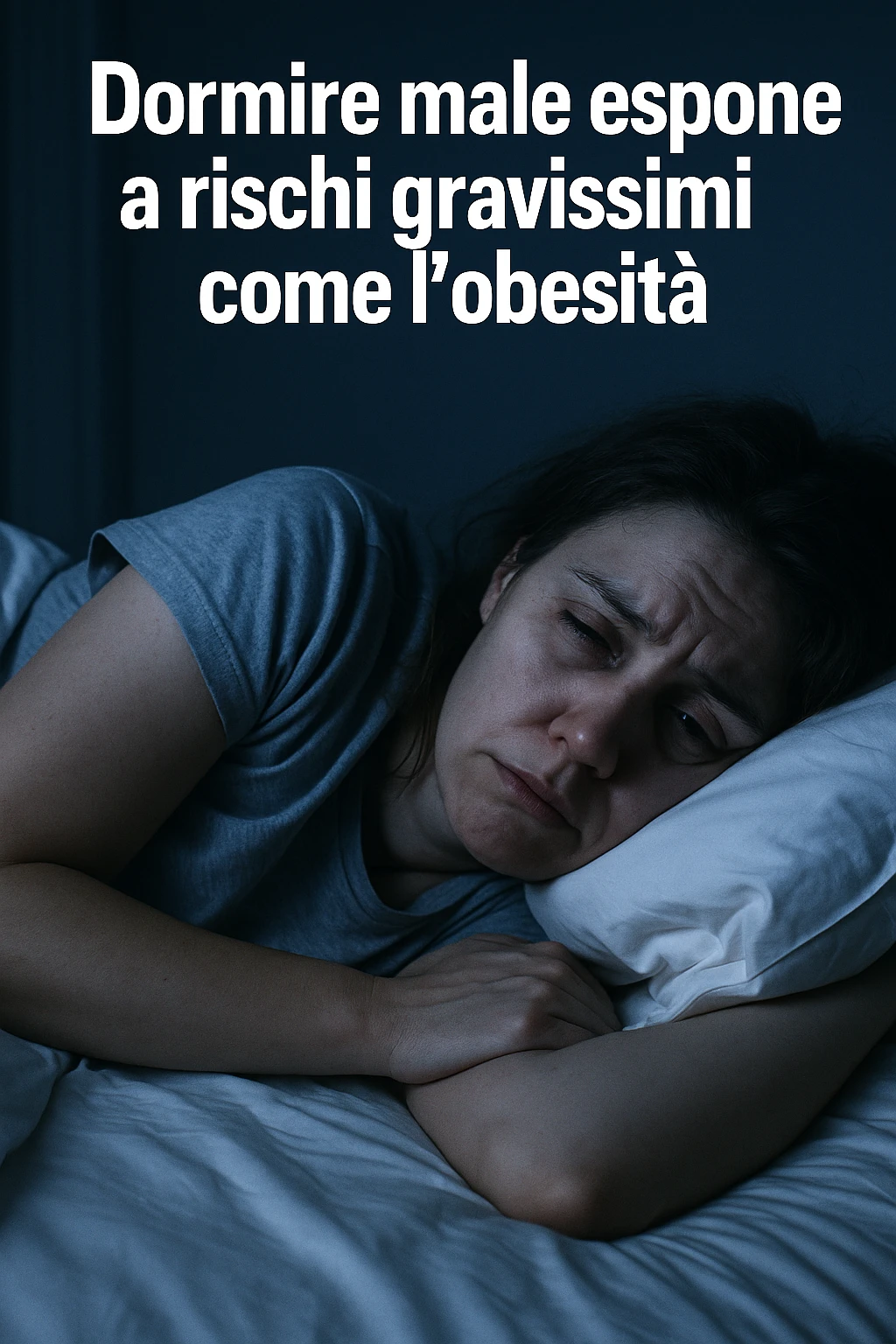 Donna che dorme malissimo, ma la espone a rischi gravissimi come l'obesità immagine realistiche in italiano emoji