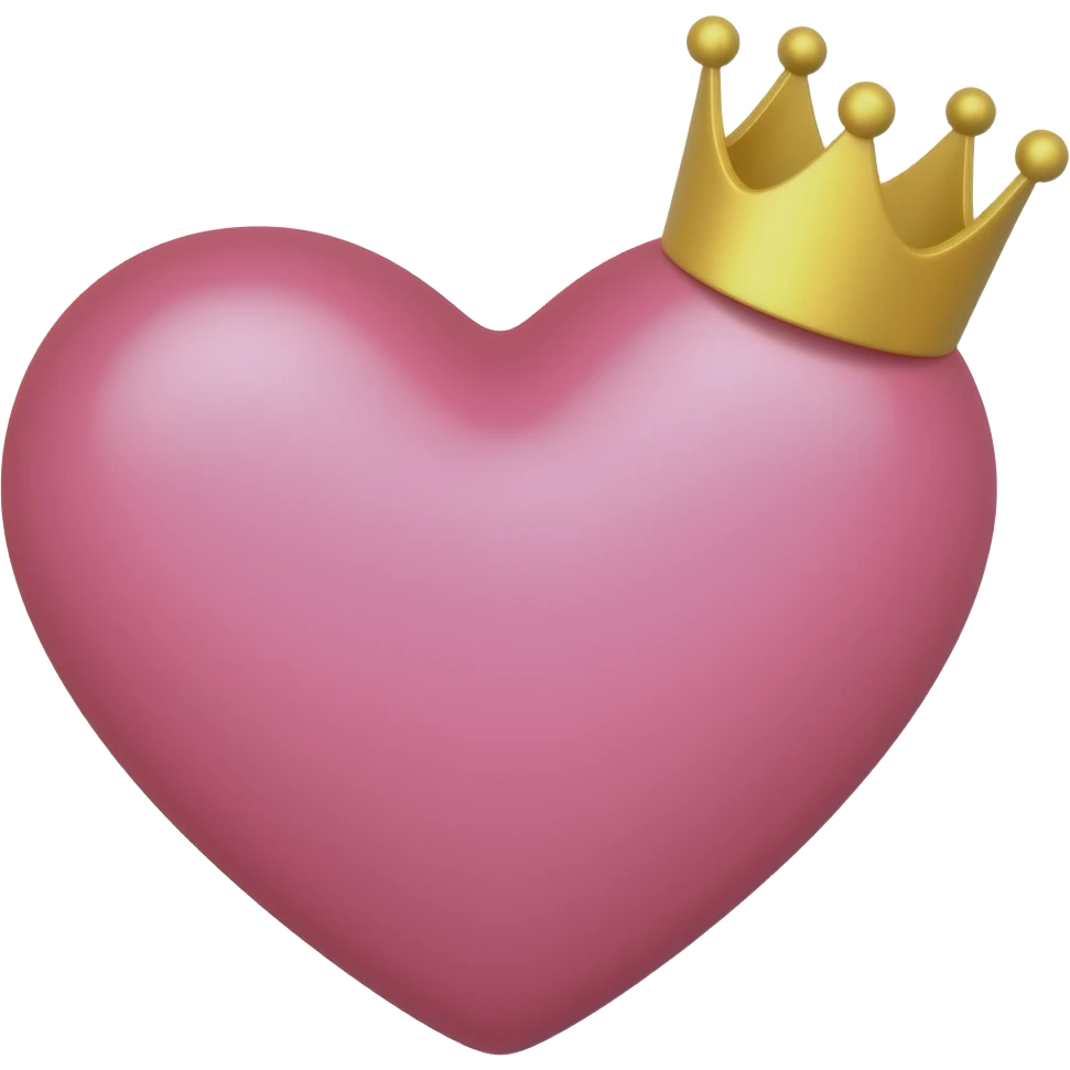 pink heart with crown on the side emoji