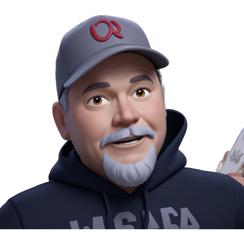 bearded boy in baseball cap emoji